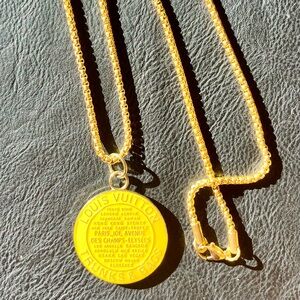 Authentic Louis Vuitton Trunks and Bags Yellow Charm  Necklace